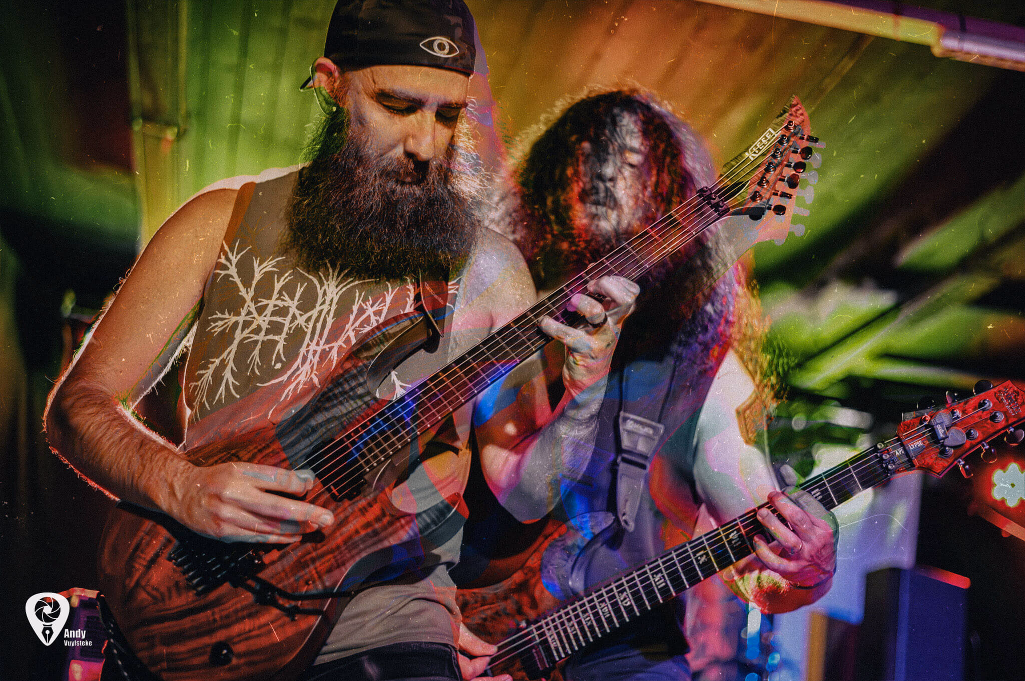 Photo of one of the members in Replicant playing a live show