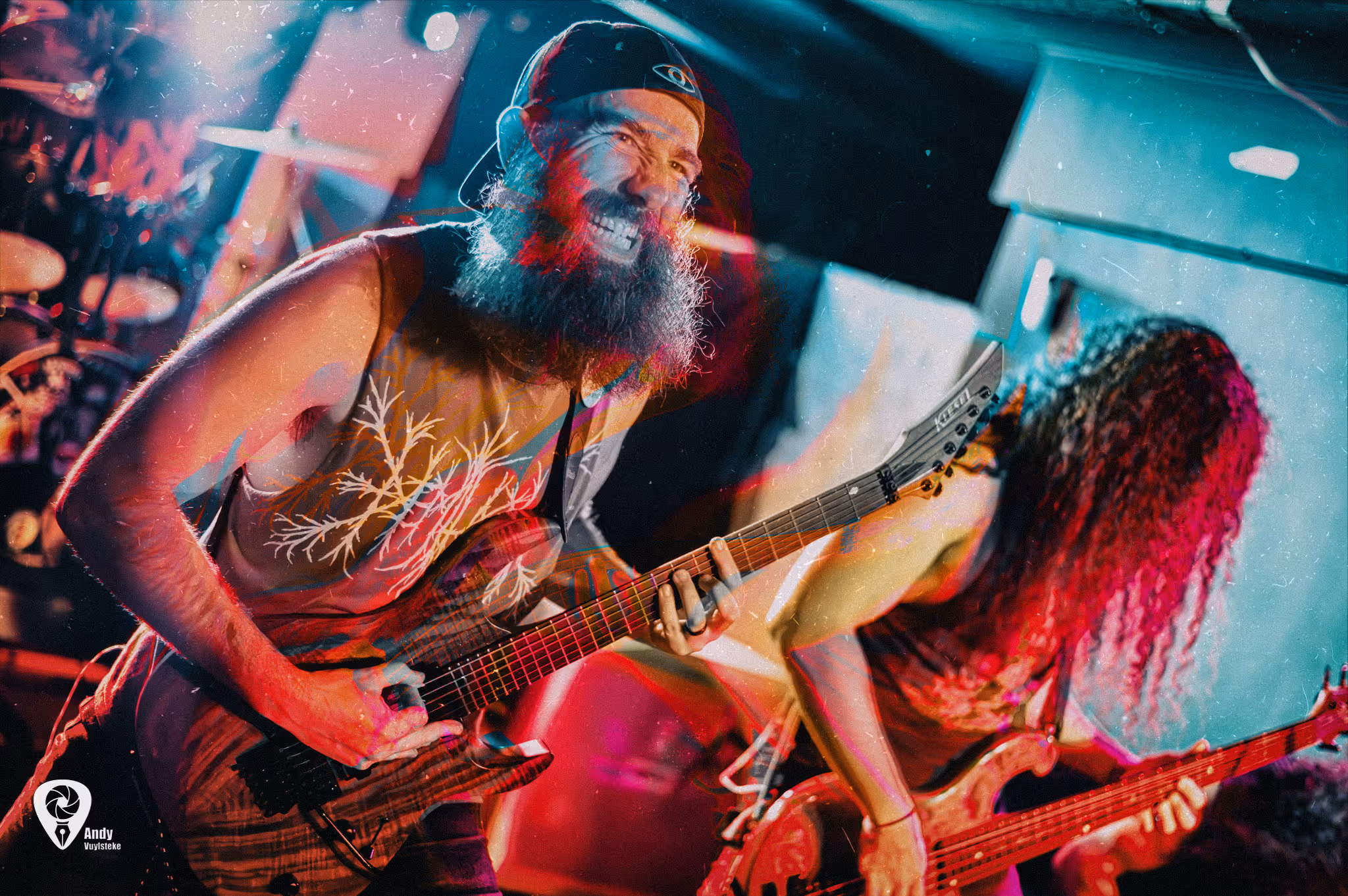 Photo of one of the members in Replicant playing a live show